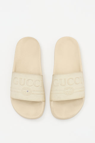 Gucci Cream Rubber Pursuit Slide