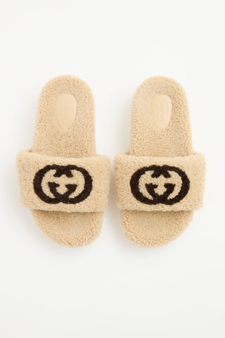 Gucci Shearling GG Slide