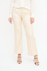Gucci Cream Silk Straight Leg Trouser