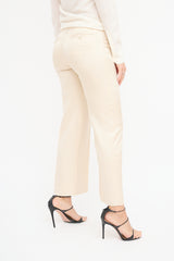 Gucci Cream Silk Straight Leg Trouser