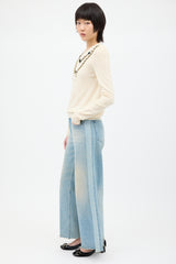 Gucci Cream Wool Embellished Sweater