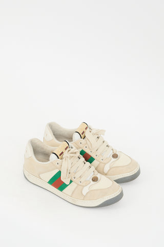 Gucci Cream & Multicolour Screener Web Sneaker