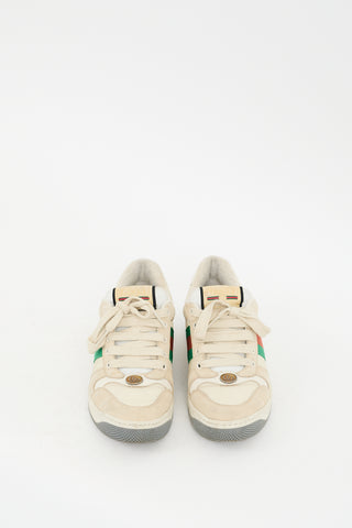 Gucci Cream & Multicolour Screener Web Sneaker