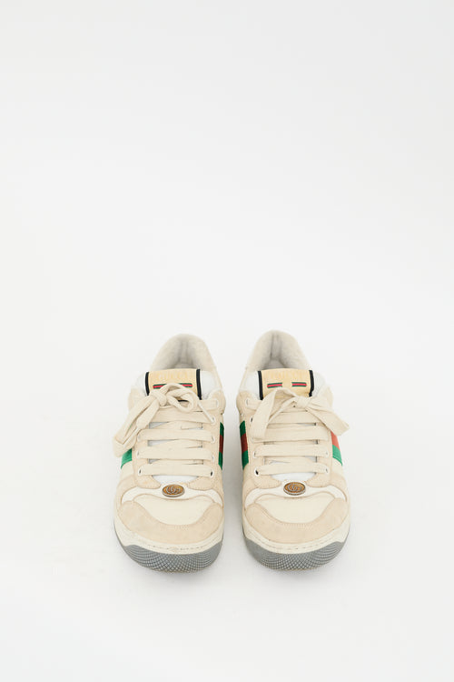 Gucci Cream & Multicolour Screener Web Sneaker