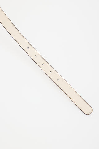  Cream Leather GG Marmont Thin Belt