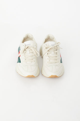 Gucci Cream & Multi Rhyton Web Sneaker