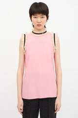 Gucci Crepe Ruffle Sleeveless Blouse
