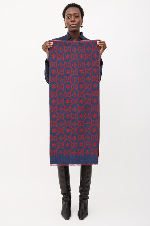 Gucci Cruise 2019 GG Monogram & Bee Scarf