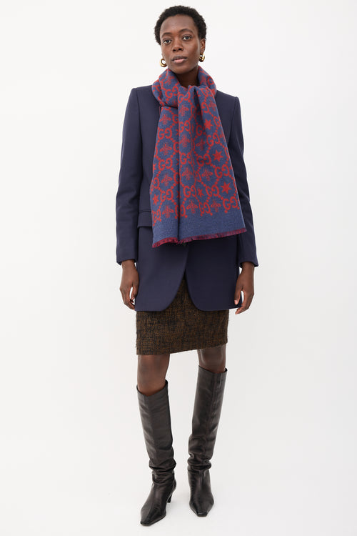 Gucci Cruise 2019 GG Monogram & Bee Scarf