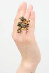 Gucci Crystal Double Head Wrap Ring