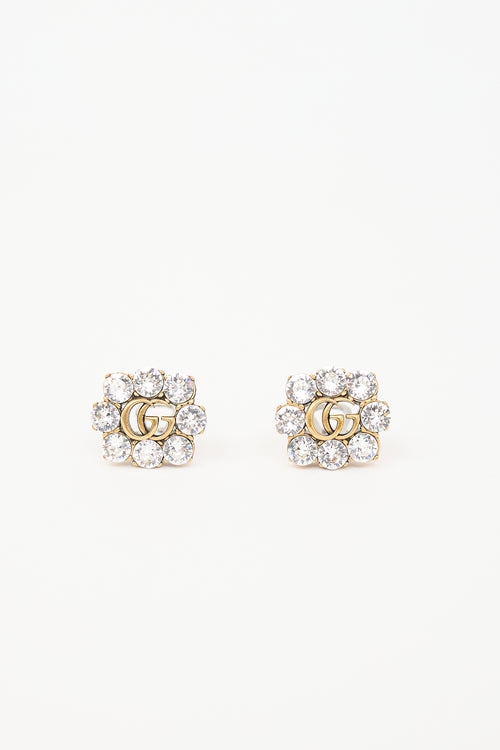 Gucci Crystal GG Clip On Earrings