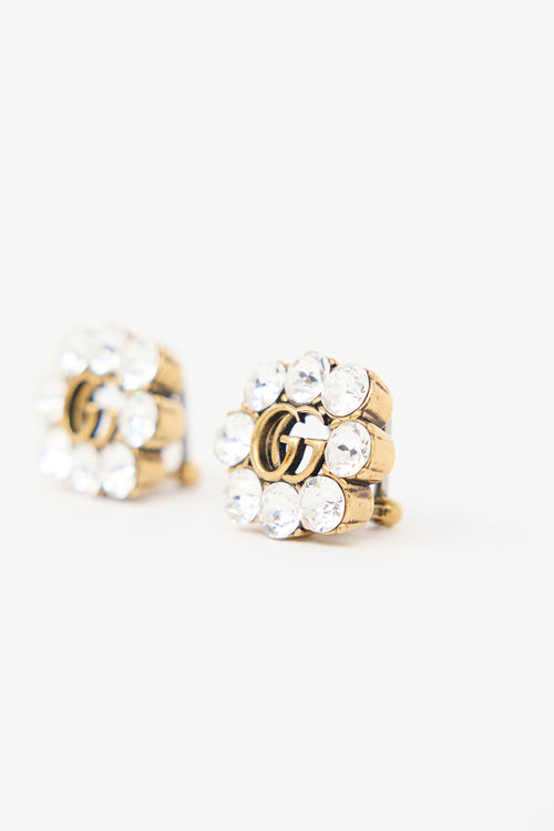 Gucci Crystal GG Clip On Earrings