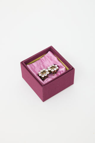 Gucci Crystal GG Clip On Earrings
