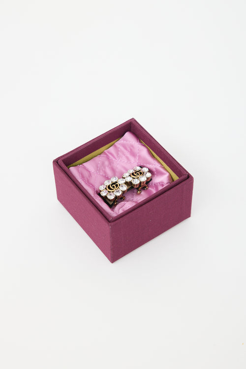 Gucci Crystal GG Clip On Earrings