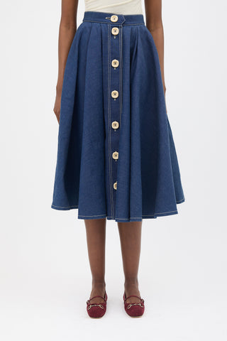 Gucci Denim Circle Skirt