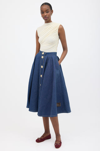 Gucci Denim Circle Skirt