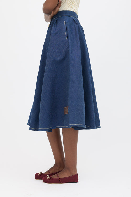 Gucci Denim Circle Skirt