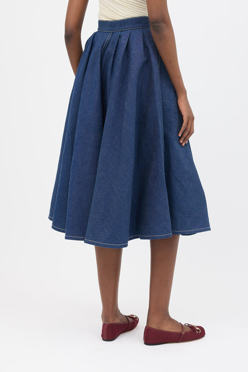 Gucci Denim Circle Skirt