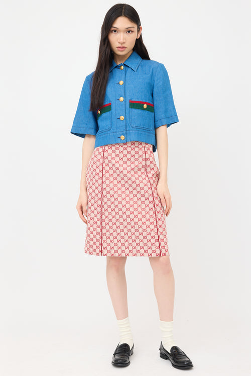 Gucci Denim Cropped Shirt