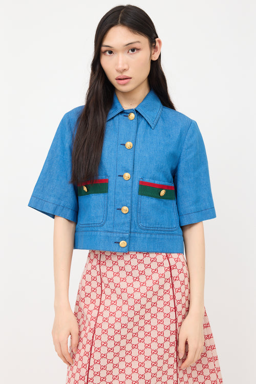 Gucci Denim Cropped Shirt