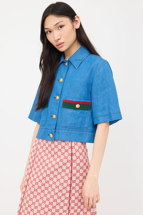 Gucci Denim Cropped Shirt
