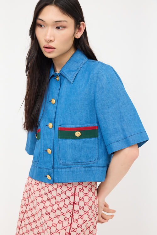 Gucci Denim Cropped Shirt