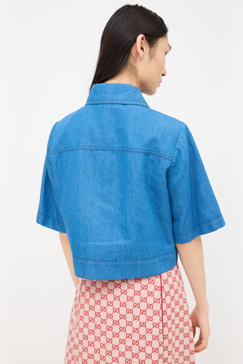 Gucci Denim Cropped Shirt