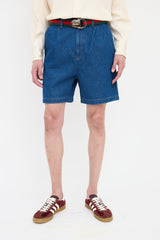 Gucci Denim Embroidered Shorts