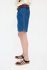 Gucci Denim Embroidered Shorts