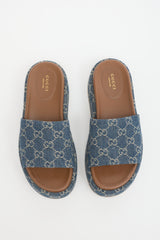 Gucci Denim Allover GG Slide