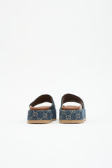 Gucci Denim Allover GG Slide