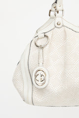 Gucci Diamante Raffia & Leather Medium Sukey Bag