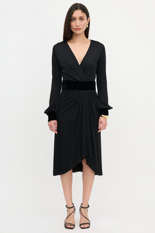 Gucci Draped V-Neck Dress