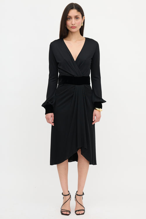 Gucci Draped V-Neck Dress
