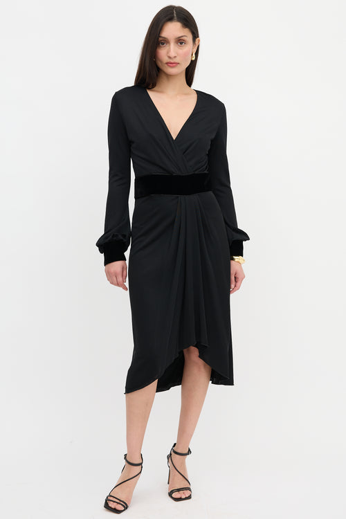 Gucci Draped V-Neck Dress