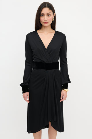 Gucci Draped V-Neck Dress