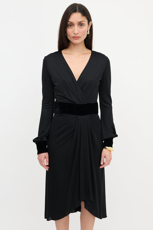 Gucci Draped V-Neck Dress