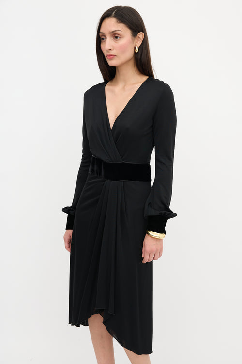 Gucci Draped V-Neck Dress