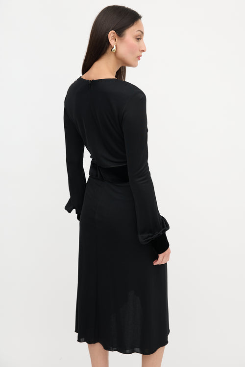 Gucci Draped V-Neck Dress