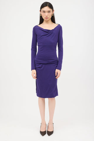 Gucci Draped Wool Knit Dress