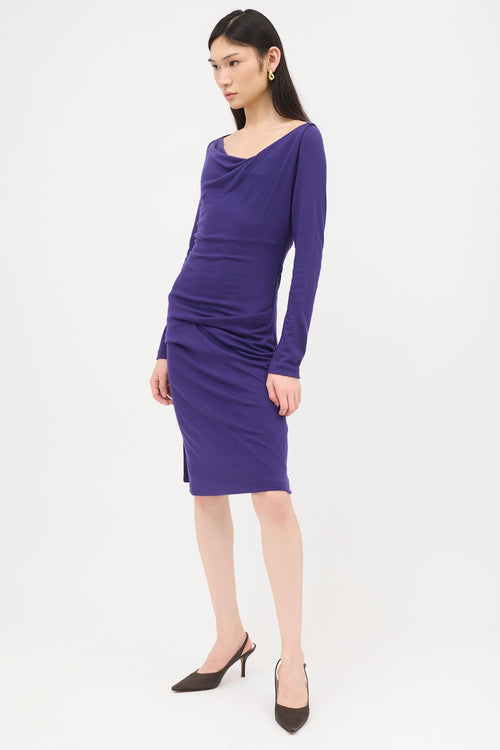 Gucci Draped Wool Knit Dress