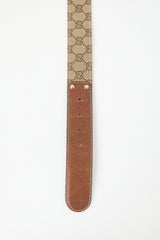 Gucci Canvas & Leather Monogram Belt