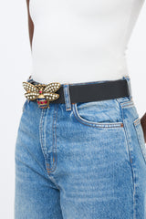 Gucci Leather Queen Margaret Bee Belt