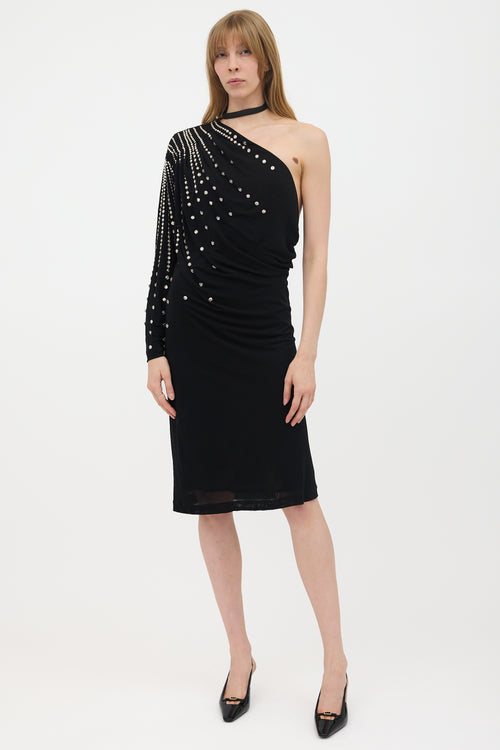 Gucci Embellished One Shoulder Dress