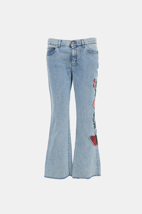 Gucci Embroidered Jeans