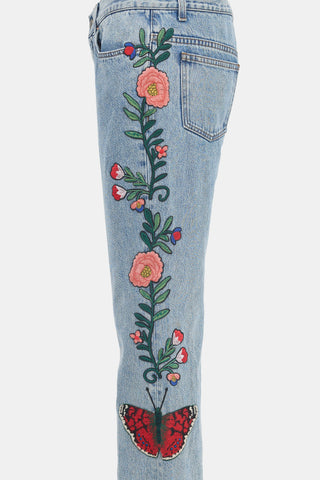 Gucci Embroidered Jeans