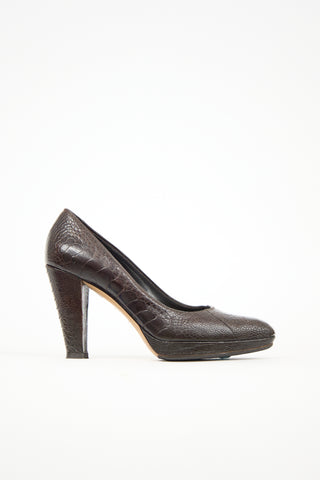 Gucci Embossed Leather Pump
