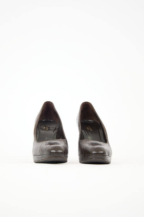 Gucci Embossed Leather Pump