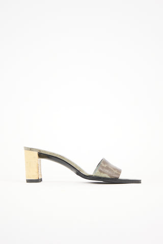Gucci Embossed Leather Sandal