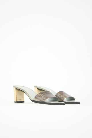 Gucci Embossed Leather Sandal